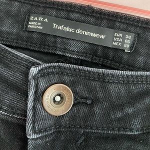 black ripped Zara skinny jeans